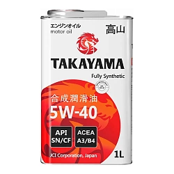 TAKAYAMA FULLY-SYNTHETIC 5W-40 A3/B4 1л